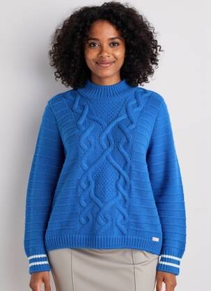Pull coupe droite manches longues bleu SAINT JAMES femme