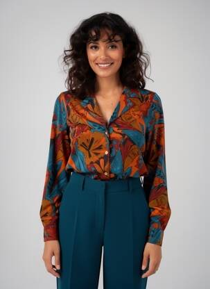 Chemisier coupe cintrée manches longues marron SURKANA femme