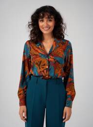 Chemisier coupe cintrée manches longues marron SURKANA femme