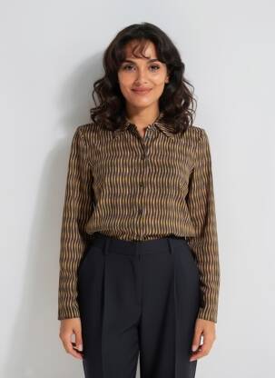 Chemisier coupe cintrée manches longues jaune SURKANA femme