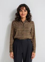 Chemisier coupe cintrée manches longues jaune SURKANA femme