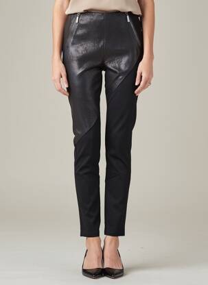 Pantalon slim taille élastique noir NÜ femme