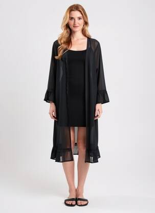 Déshabillé légère et transparente noir PIEGE femme