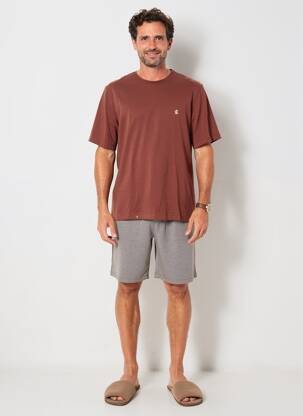 Pyjashort stretch marron EMINENCE homme