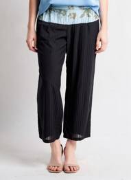 Pantalon droit taille élastique bleu NÜ femme
