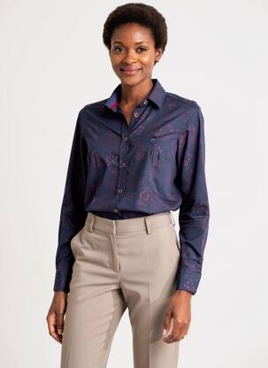 Chemisier coupe cintrée manches longues bleu BLACK WELLIS femme