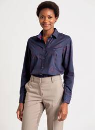 Chemisier coupe cintrée manches longues bleu BLACK WELLIS femme