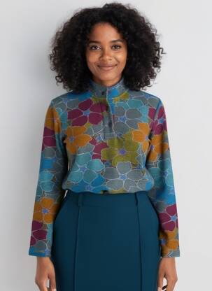 Pull coupe droite manches longues bleu AGATHE & LOUISE femme