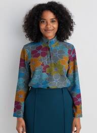Pull coupe droite manches longues bleu AGATHE & LOUISE femme