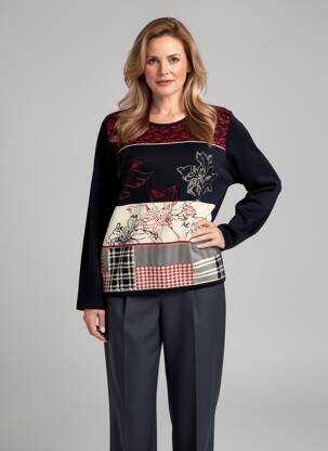 Pull coupe cintrée manches longues noir FRANCE RIVOIRE femme