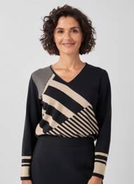 Pull coupe cintrée manches longues noir GREGORY PAT femme
