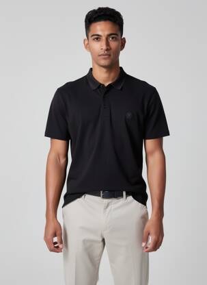 Polo tissage jersey manches courtes noir STREET ONE homme