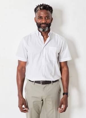 Chemise manches courtes coupe cintrée gris BELLONI homme