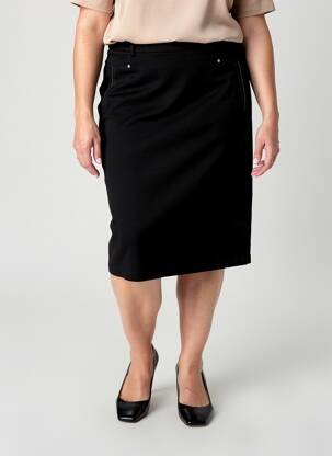 Jupe mi-longue taille normale noir CHRISTINE LAURE femme