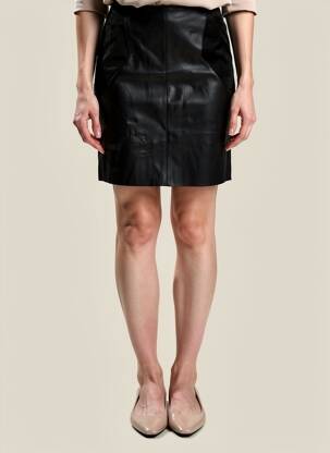 Jupe courte fermeture zippée au dos noir STREET ONE femme