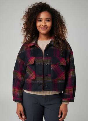 Veste casual finition intérieure doublée violet LE TEMPS DES CERISES femme