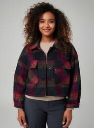Veste casual finition intérieure doublée violet LE TEMPS DES CERISES femme
