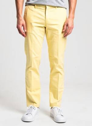 Pantalon chino fermeture zippée sous rabat avec crochet taille normale jaune TOMMY HILFIGER homme