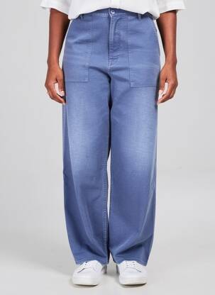 Pantalon large fermeture zippée sous rabat boutonné taille normale bleu RALPH LAUREN femme