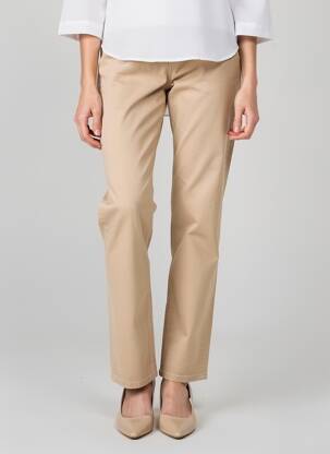Pantalon droit stretch taille normale beige TOMMY HILFIGER femme