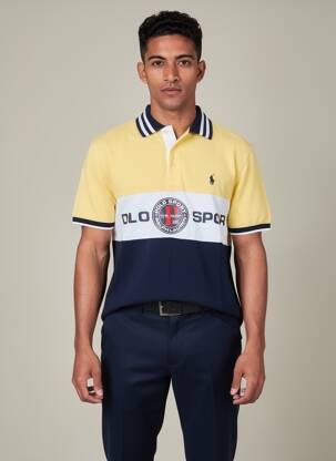Polo sérigraphie manches courtes jaune RALPH LAUREN homme