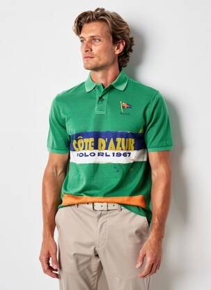 Polo sérigraphie manches courtes vert RALPH LAUREN homme