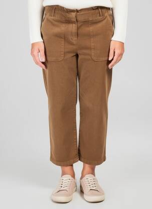 Pantalon 7/8 stretch taille normale marron BISCOTE femme