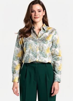 Chemisier coupe cintrée manches longues jaune NUMEROLOGIE femme