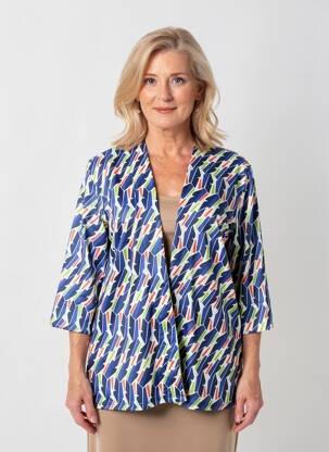 Veste casual coupe droite bleu SCORZZO femme