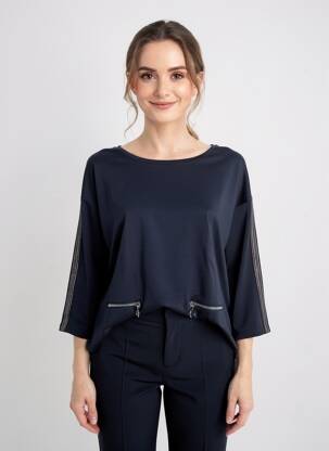 Top stretch manches 3/4 bleu BETTY BARCLAY femme