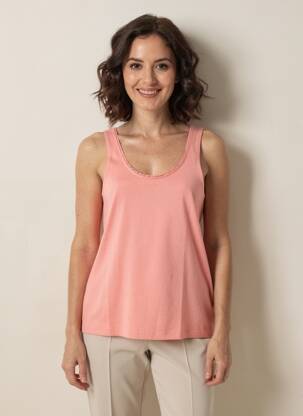 Top tissage jersey fines bretelles rose LA FIANCÉE femme