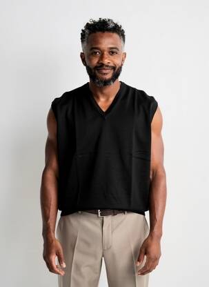 Pull col v manches courtes noir OLIVER HOLTON homme