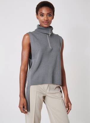 Pull coupe droite sans manche gris BETTY BARCLAY femme