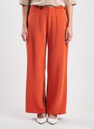 Pantalon large tissage crêpe taille normale orange LO! LES FILLES femme
