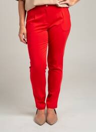 Pantalon slim tissage popeline taille normale rouge MADO ET LES AUTRES femme