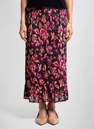 Jupe longue imprimé fantaisie noir HALOGENE femme