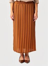 Jupe longue coupe droite marron HALOGENE femme