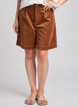 Short fermeture zippée sous rabat boutonné taille normale marron LEE COOPER femme