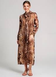 Robe longue tissage popeline manches longues marron BANDITAS FROM MARSEILLE femme
