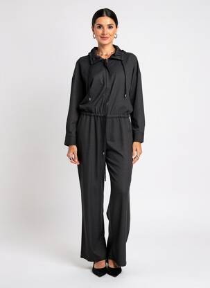 Combi-pantalon col chemisier manches longues noir BANDITAS FROM MARSEILLE femme