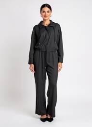 Combi-pantalon col chemisier manches longues noir BANDITAS FROM MARSEILLE femme