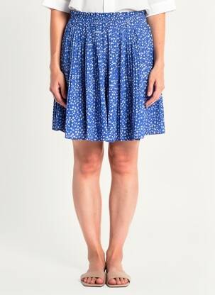 Jupe courte taille élastique bleu EMMA ELLA femme