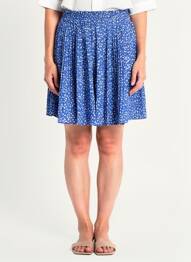 Jupe courte taille élastique bleu EMMA ELLA femme