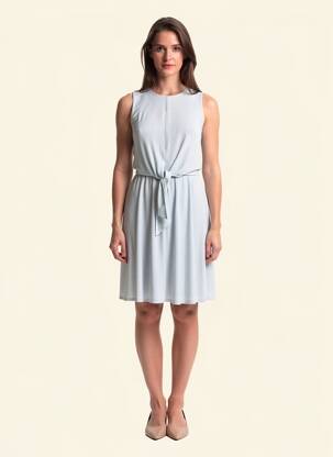 Robe mi-longue coupe fluide sans manche bleu TOMMY HILFIGER femme