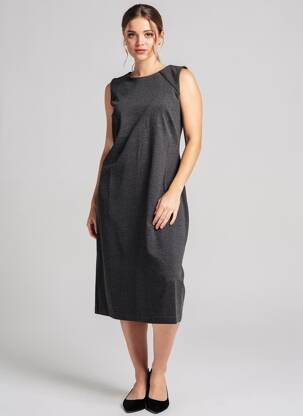 Robe mi-longue sans manche sans manche gris BROOKS BROTHERS femme