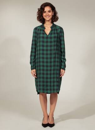 Robe mi-longue coupe fluide manches longues vert COMPTOIR DES COTONNIERS femme