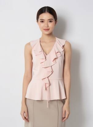 Top coupe cintrée sans manche rose RALPH LAUREN femme