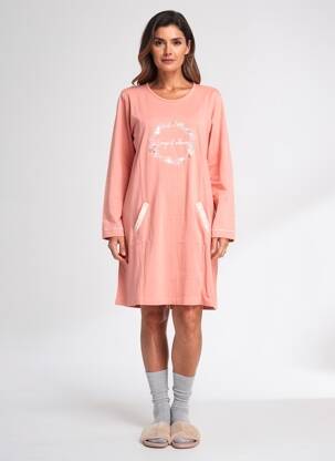 Chemise de nuit manches longues rose ROSE POMME femme