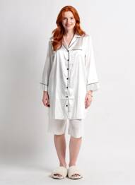 Chemise de nuit manches longues blanc CHRISTIAN CANE femme