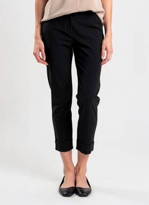 Pantalon 7/8 stretch taille normale noir PLATINE COLLECTION femme